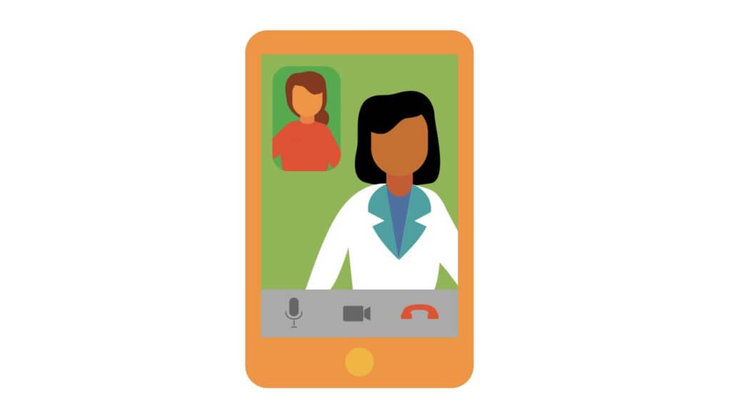 video telehealth call between a patient and doctor